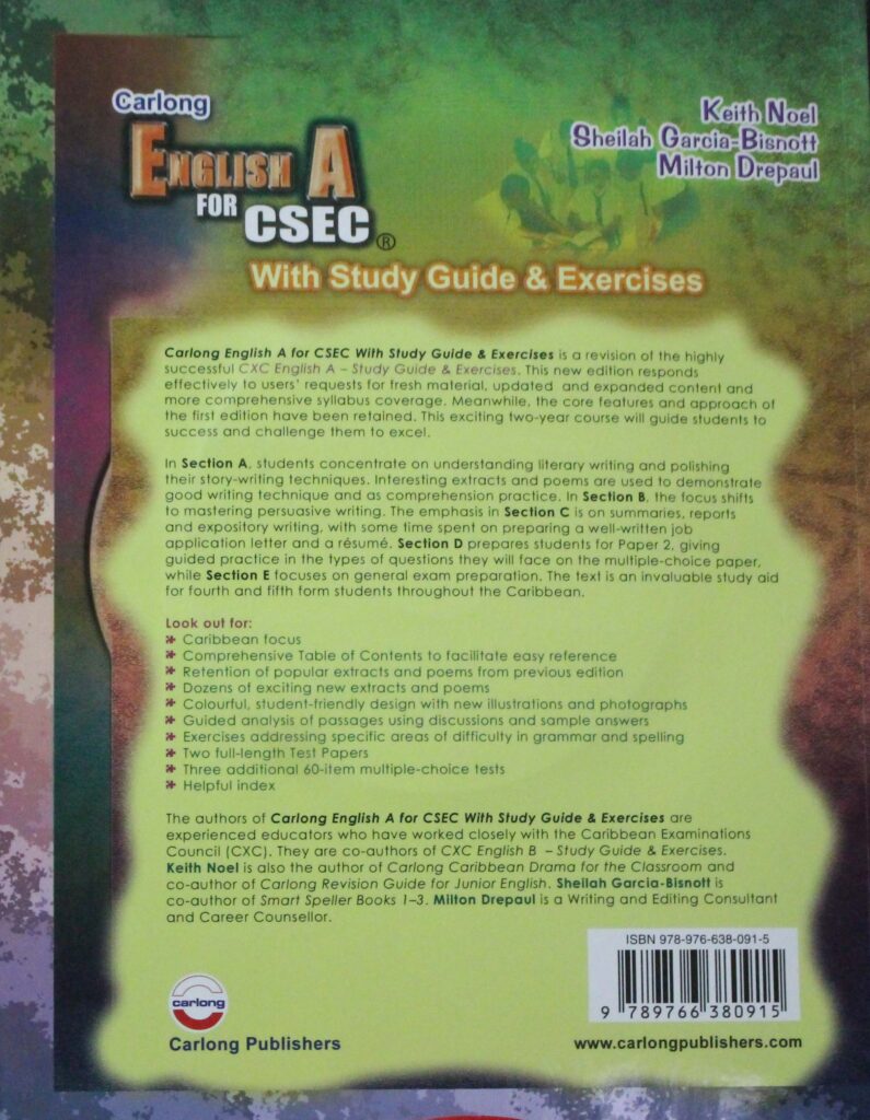 English A for CSEC: A CXC Study Guide - Bookstore and Supplies Outlet ...